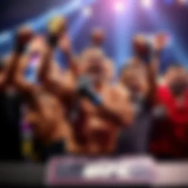 UFC Fighters Receiving Cryptocurrency Payments UFC fighters celebrating while holding cryptocurrency tokens linked to Trump's company