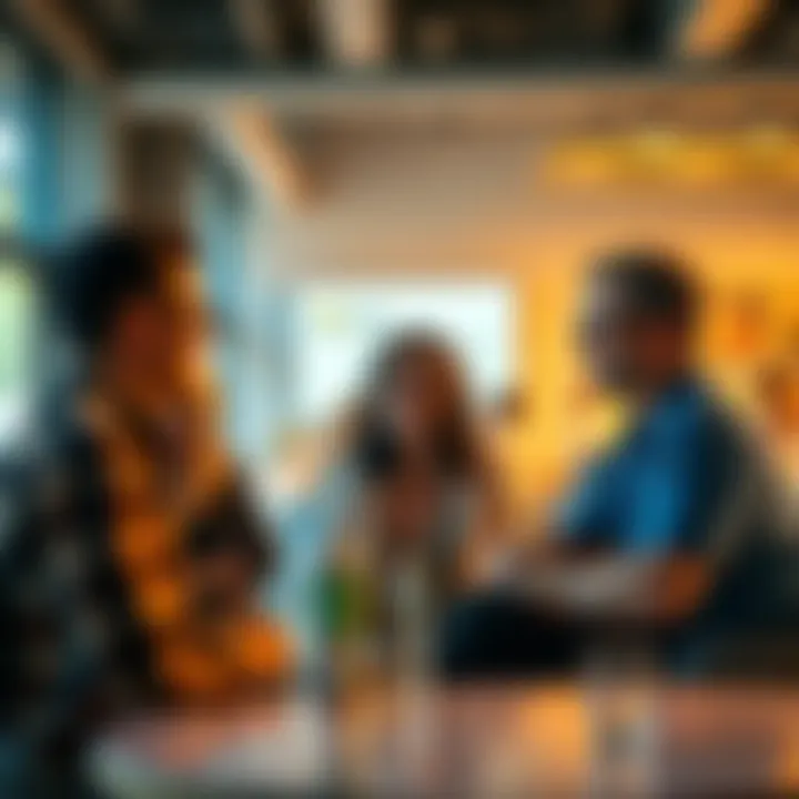 A group of people sharing their positive experiences with the Ultra plan in a casual setting