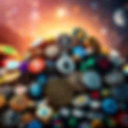 A collage showcasing lesser-known blockchain logos against a backdrop of popular platforms like Ethereum and Solana.