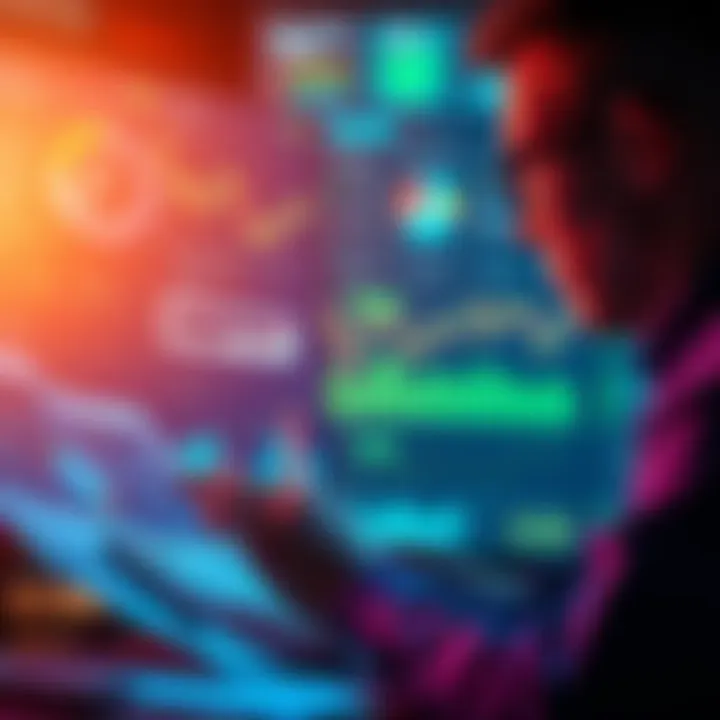 A person analyzing financial charts and graphs related to decentralized finance, focusing on sustainability and risk management in investment strategies.