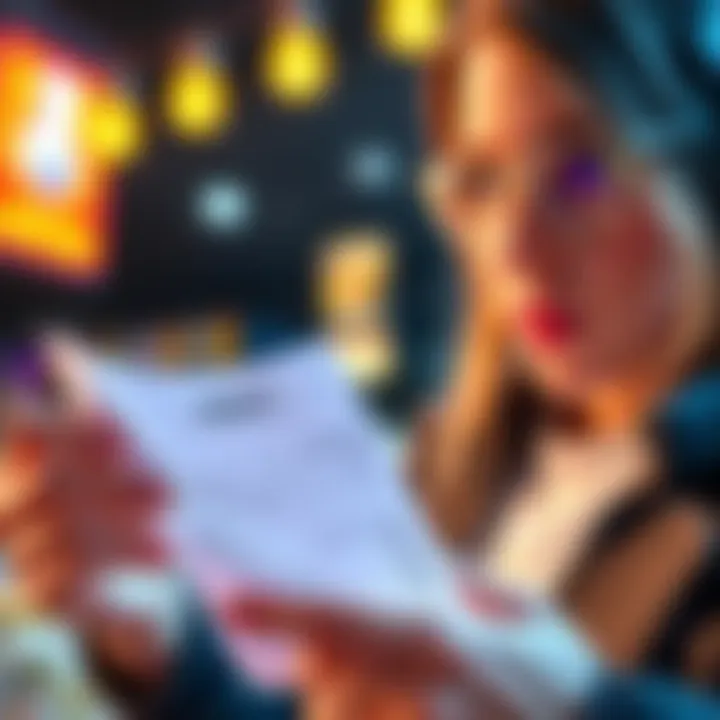 A person looking at a receipt with discounts and fees highlighted, pondering the impact on their budget.