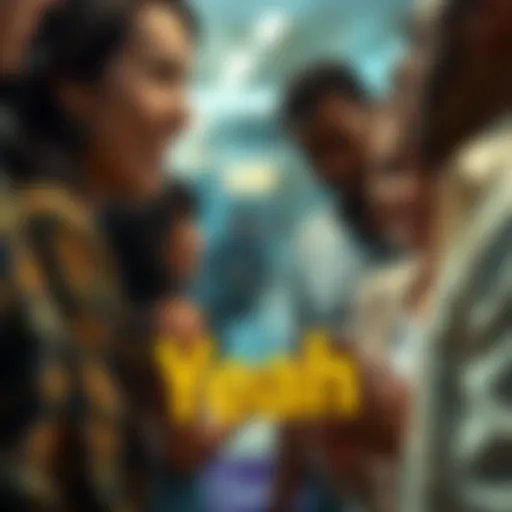 A close-up image of people communicating, with one person saying 'Yeah' in a casual setting, highlighting the casualness of the expression.