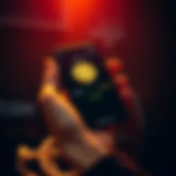 Unexpected Bitcoin Wallet A hand holding a smartphone displaying a Bitcoin wallet balance with surprised facial expression.