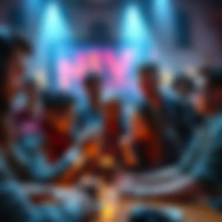 A diverse group of content creators collaborating and brainstorming ideas, symbolizing unity and strength in the digital landscape.