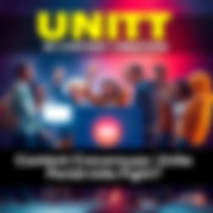 A diverse group of content creators collaborating to send a unified message