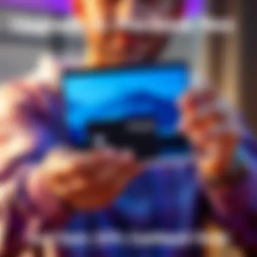 A person holding a new MacBook Neo while showing a BitMart Card, symbolizing a cashback promotion.