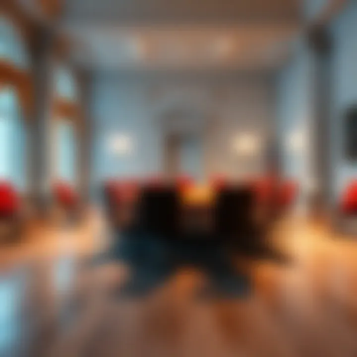 A meeting room with empty chairs and a table, emphasizing the absence of US bank representatives regarding stablecoin discussions