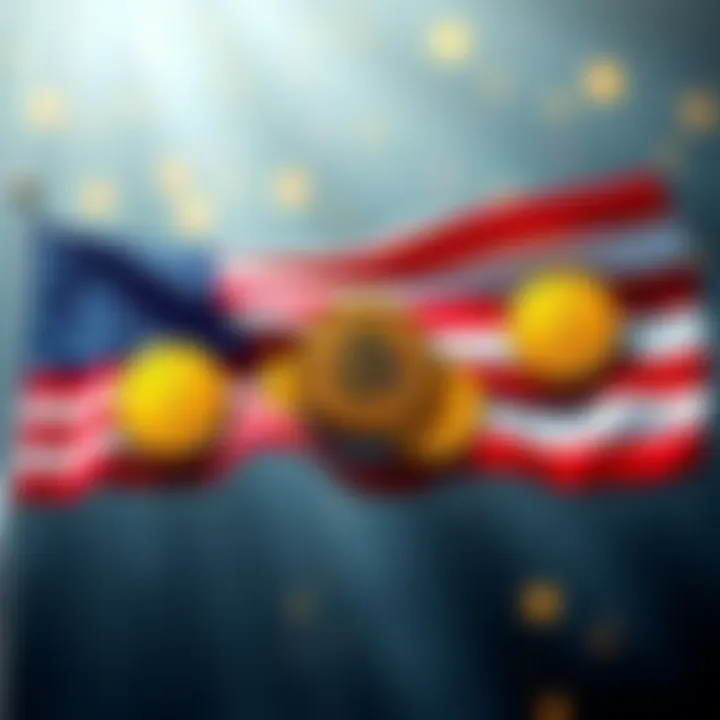 U.S. Bitcoin Dominance A graphic showing the United States flag with Bitcoin symbols, emphasizing its lead over other countries in Bitcoin holdings.