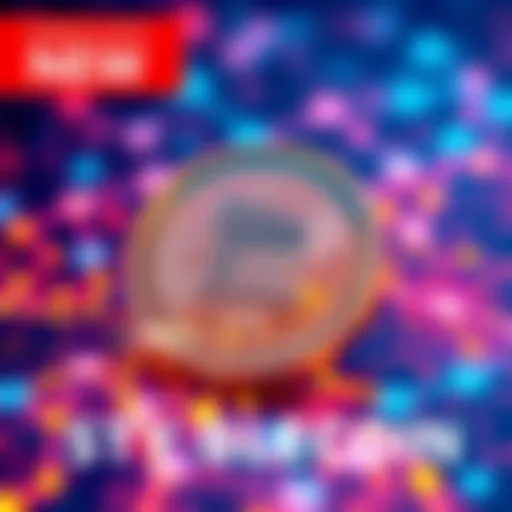 A digital representation of a stablecoin symbolizing government involvement in blockchain, with blockchain elements in the background showing focus on control and regulation.