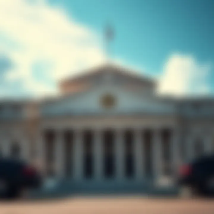 US Treasury building with a Bitcoin symbol representing the announcement about Bitcoin mixers being lawful