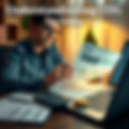 Understanding USDG Tax Issues A person analyzing tax documents related to USDG and cryptocurrency rewards with a calculator and laptop in a home office setting.