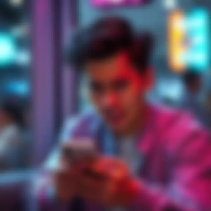 A person frustrated while looking at their phone, representing the refund dispute with AllArk.io