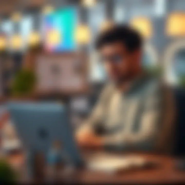 User looking confused about referrals A person sitting at a desk with a laptop, looking puzzled about not receiving a bonus for their referrals