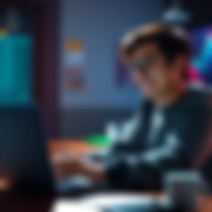 A person smiling while using a laptop, showing satisfaction with crypto transactions on Kraken