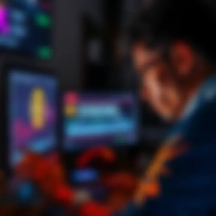 A distressed person looking at their computer screen showing a message about lost cryptocurrency