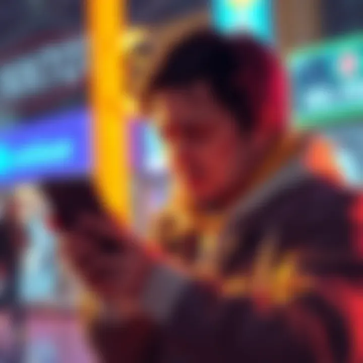 A frustrated person looking at their phone showing a greyed-out cash out option for ALB coins on Coinbase wallet