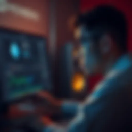 A person looking at a computer screen, showing a Monero wallet interface with a concerned expression, discussing fund recovery options on a user forum