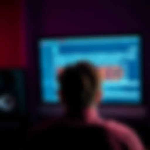 A person looks frustrated in front of a computer screen showing a ban message, representing online accountability issues.