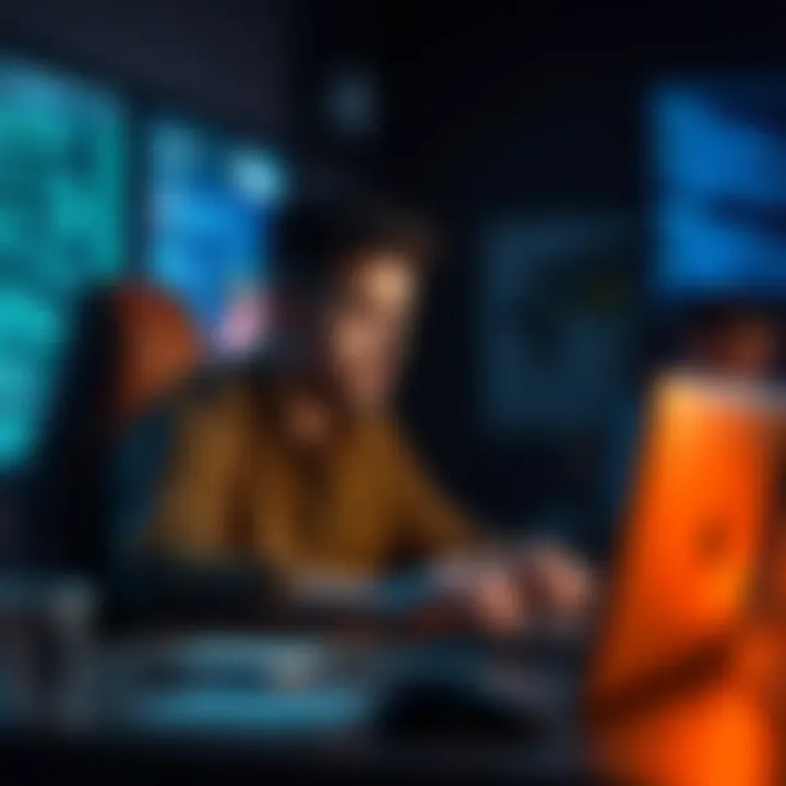 User Leaving Forum A frustrated user shares their decision to leave an online forum, looking upset while typing on a computer.