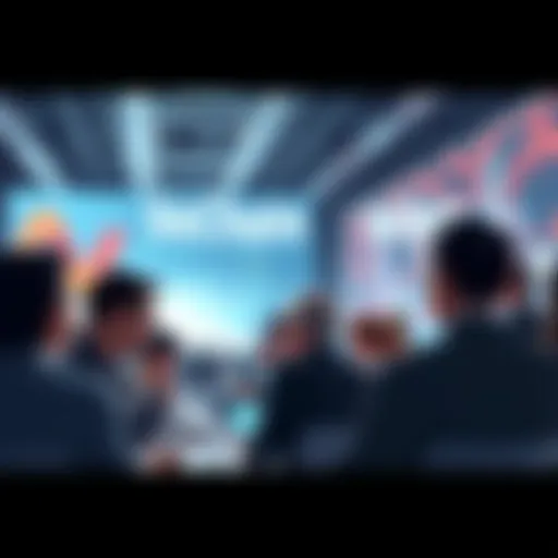 People discussing VeChain upgrades and developments at a community event