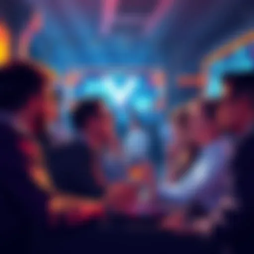 People engaging in a discussion about Vechain's updates and features, sharing insights and ideas