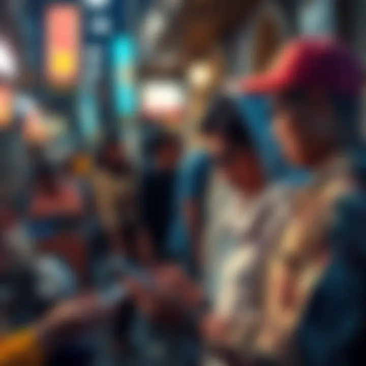 People in Venezuela exchanging USDT stablecoin on their mobile phones amidst economic struggles.