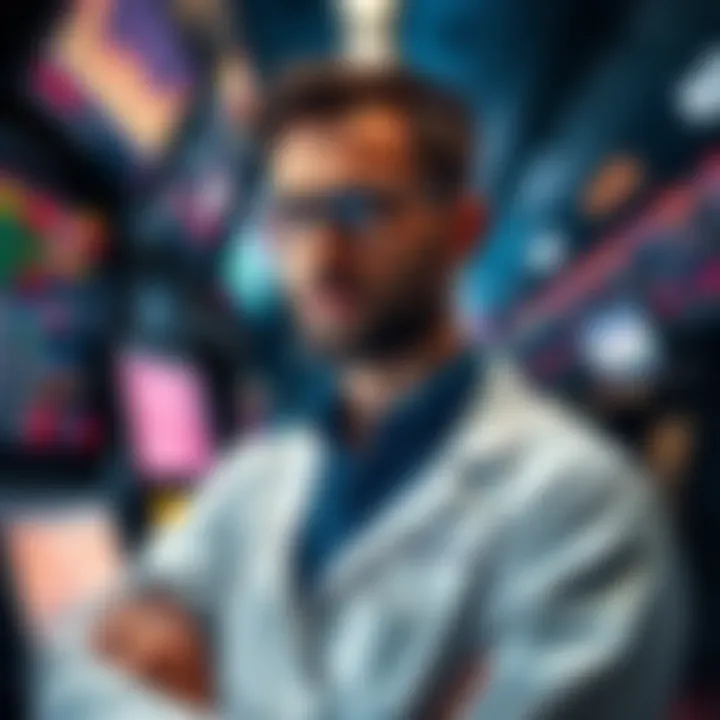 A serene trader reflecting on market strategies