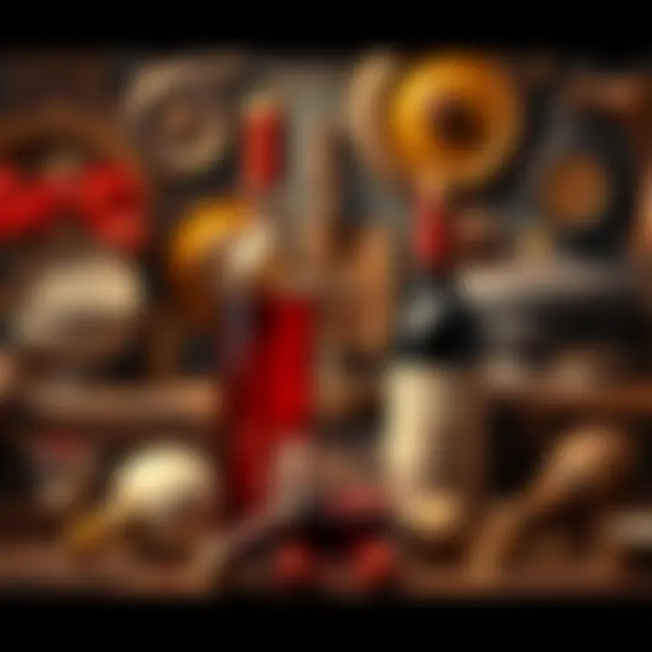 A collection of vintage items including a classic wine bottle and antique decor, showcasing the appeal of vintage culture.