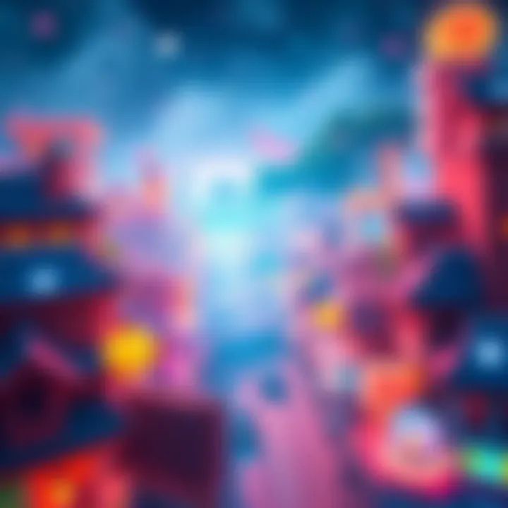 A user exploring a vibrant virtual town filled with growth and opportunities