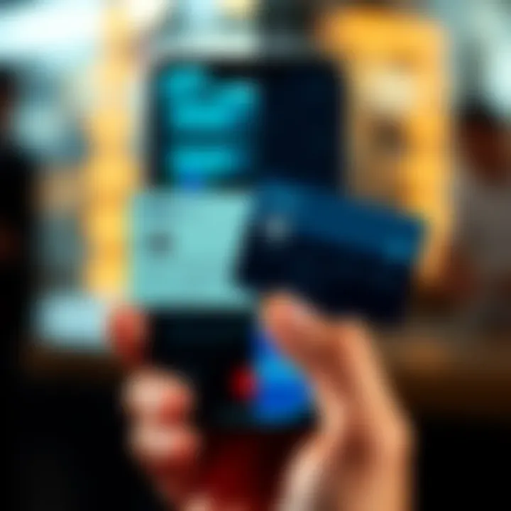 A side-by-side view of a virtual card displayed on a smartphone and a physical card held in a hand
