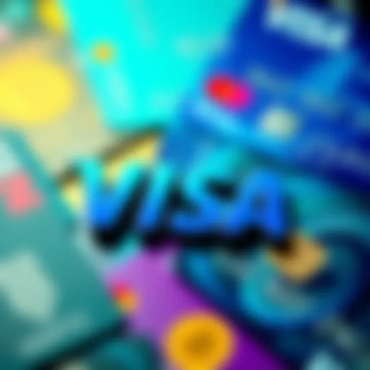 Visa logo displayed with various crypto cards in the background, illustrating Visa's dominance in the crypto card market.
