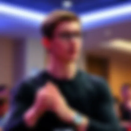 Vitalik Buterin sharing his vision for Ethereum's future regarding decentralization, privacy, and security at a public event.