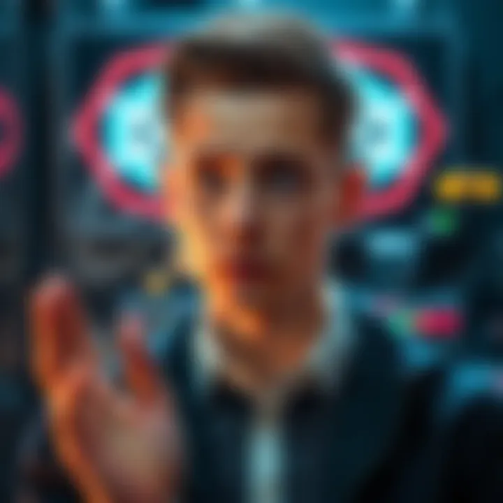 Vitalik Buterin speaking against Web4 and AI with a concerned expression, in a tech-inspired setting.