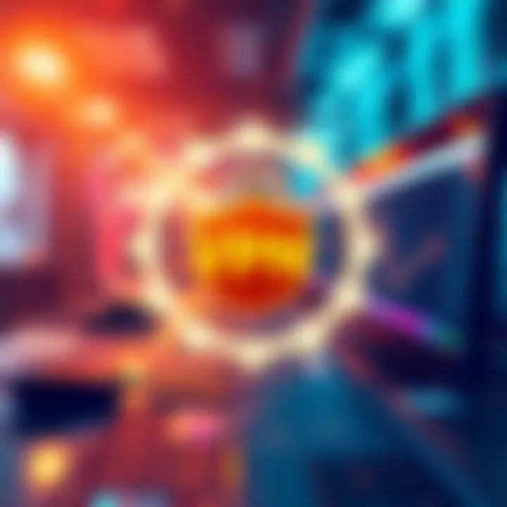 A digital illustration showing a secure network connection to MEXC with a VPN, highlighting safety and trading