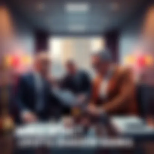 Wall Street bank representatives discussing legal strategies against crypto shadow banks in an office setting