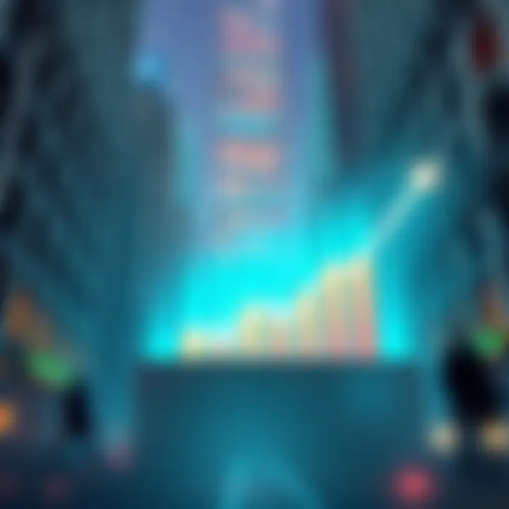 A graphic showing Wall Street buildings with upward trends and symbols of prediction markets like Polymarket and Kalshi