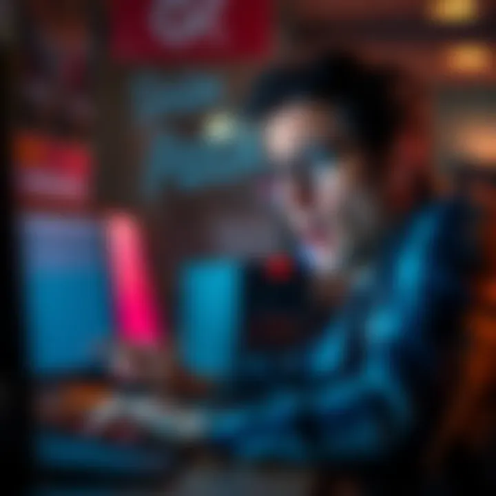 A worried user looking at a computer screen, shocked to see their digital wallet empty after downloading torrents.