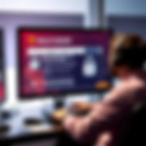 Person testing a wallet backup on a computer with security tips displayed on screen