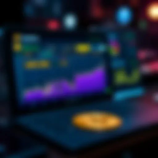 A detailed view of a digital wallet screen showing transaction history and graphs indicating long-term gains, with a focus on cryptocurrency assets.