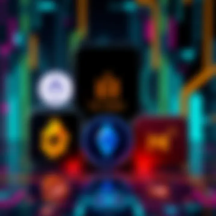 A collection of digital wallets displaying logos for Meteor Wallet, Hot Wallet, Intear Wallet, and Near mobile wallet, set against a tech-themed background.