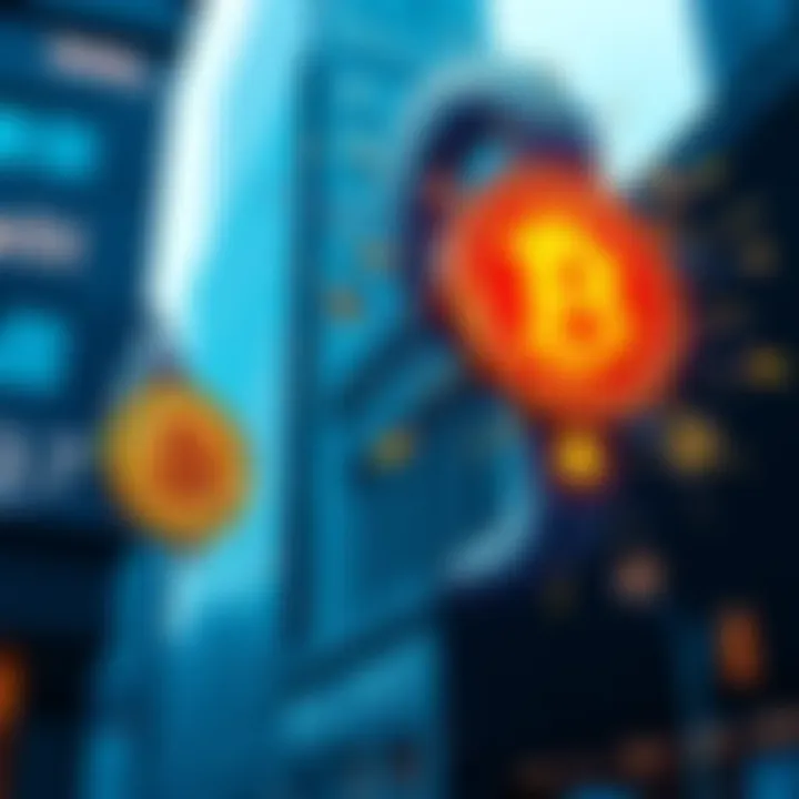 Wall Street Meets Crypto A visual representation of Wall Street and cryptocurrency symbols merging, symbolizing the integration of traditional finance and blockchain technology in prediction markets.