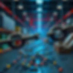 A visual representation showing a broken chain symbolizing the failed blockchain project by WalMart and IBM, with supply chain elements in the background.