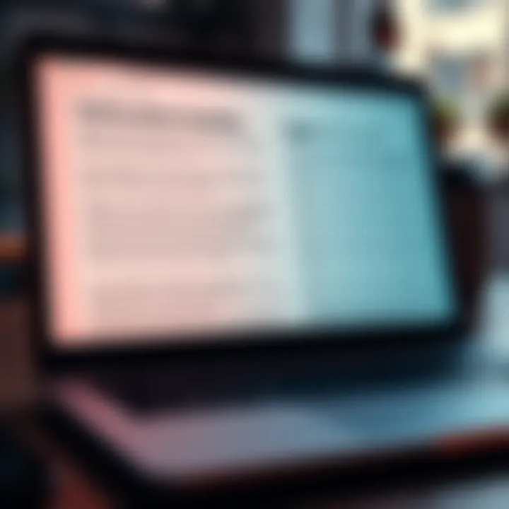 A detailed view of a laptop screen displaying various website disclaimers, highlighting legal terms and user engagement features.