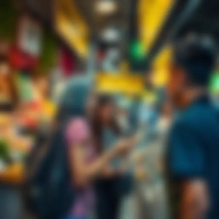 A traveler successfully using Western Union for cash without a card in a bustling Thai market.