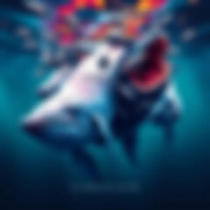 A graphic depiction of whales symbolizing high-profile investors diving into Ethereum, reflecting market confidence.