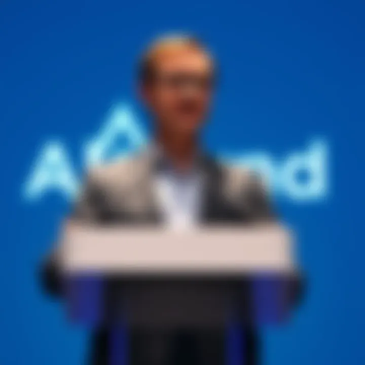 William Herkelrath becomes CEO of Algorand William Herkelrath, new CEO of Algorand, speaking at a podium with a logo in the background