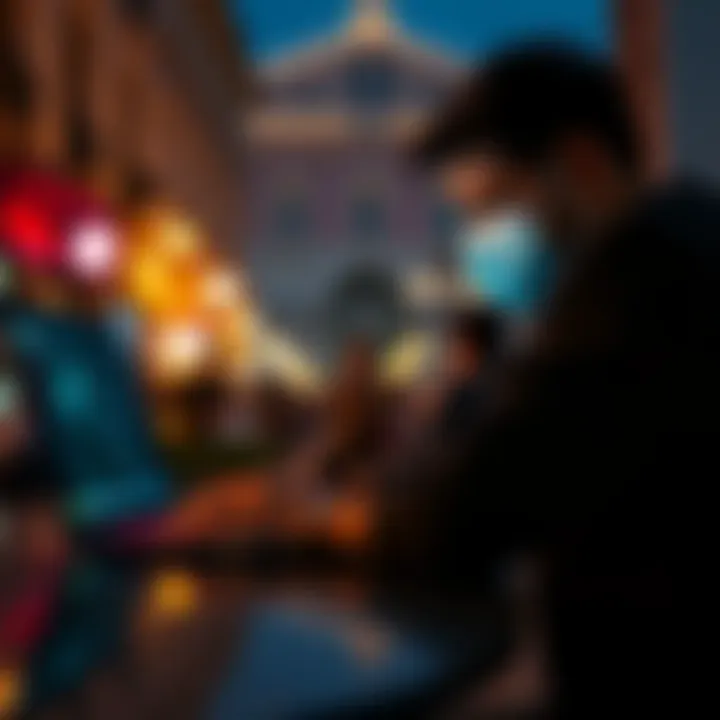 A person in Milan using a laptop to safely withdraw euros from their MetaMask account, looking focused and discreet.