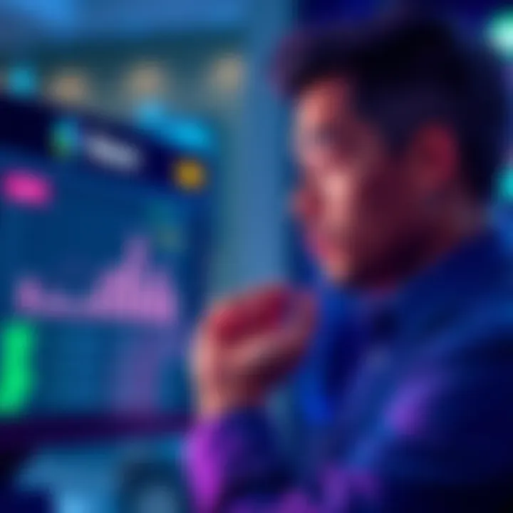 Person withdrawing funds from Nexo A person looking at a digital screen showing withdrawal options from Nexo, with a thoughtful expression as they consider new investment opportunities.