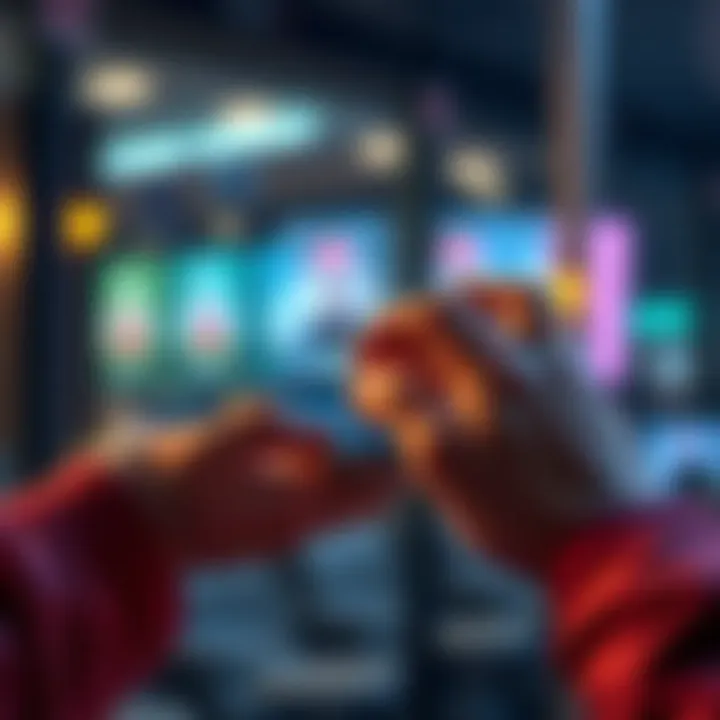 A person withdrawing funds to a digital wallet, showing a simple interface on a device and cash flow graphics.