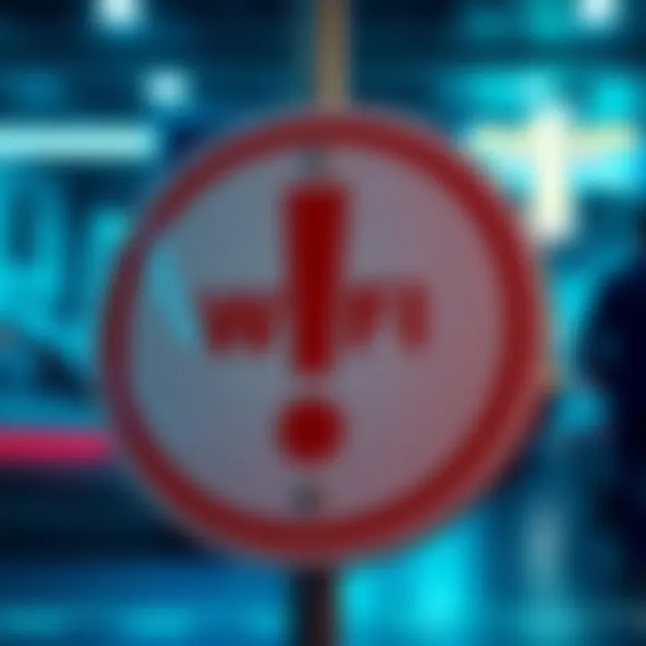 A warning sign with a red exclamation mark highlighting the WLFI scam issue involving locked tokens